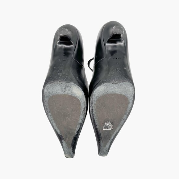 The Row Cyd Mary Jane Kitten Pumps Size 39 US 9 Black Leather Pointed Low Heel - Picture 14 of 16